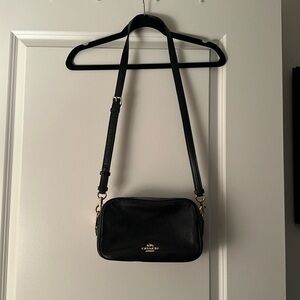 Black leather Coach crossbody- camera bag